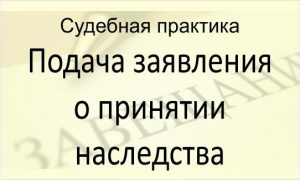 Подача заявления о принятии наследства