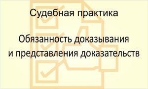 Обязанность доказывания и представления доказательств