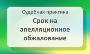 Срок на апелляционное обжалование