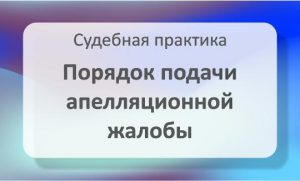 Порядок подачи апелляционной жалобы