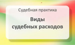 Виды судебных расходов