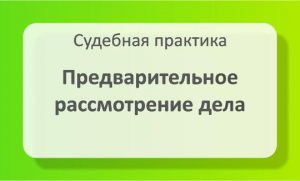 Предварительное рассмотрение дела