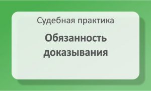Обязанность доказывания